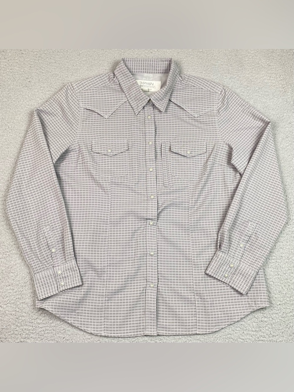 Ryan Michael Western Shirt Women's Size XL Gray Long Sleeve Snap Front Vented